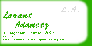 lorant adametz business card